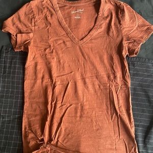 Terra cotta v neck t shirt